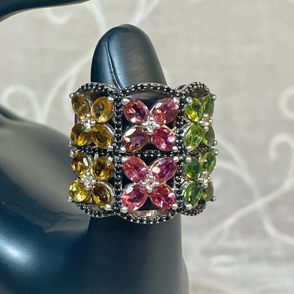 Colleen Lopez  8.38 Carat Genuine Tourmaline, Topaz & Spinel Ring. 7.5 - Picture 8 of 8